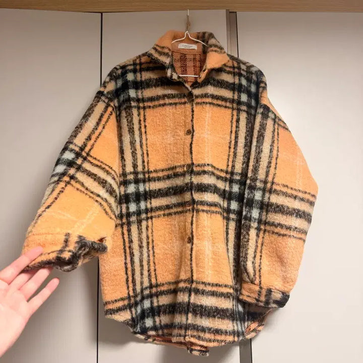 [BUNJANG] Designer Check Pattern Oversized Shirt Jacket / 미사용 디자인 브랜드 체크 자켓 셔츠 오버핏 55667788 사이즈 F