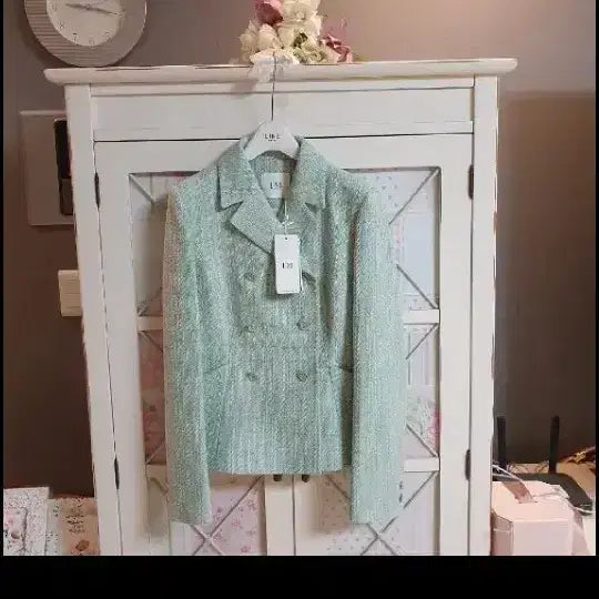 [BUNJANG] It MICHAA Mint Tweed Jacket (Size 55-66) / 잇미샤 민트 트위드자켓/55-정66 새상품 정가259000