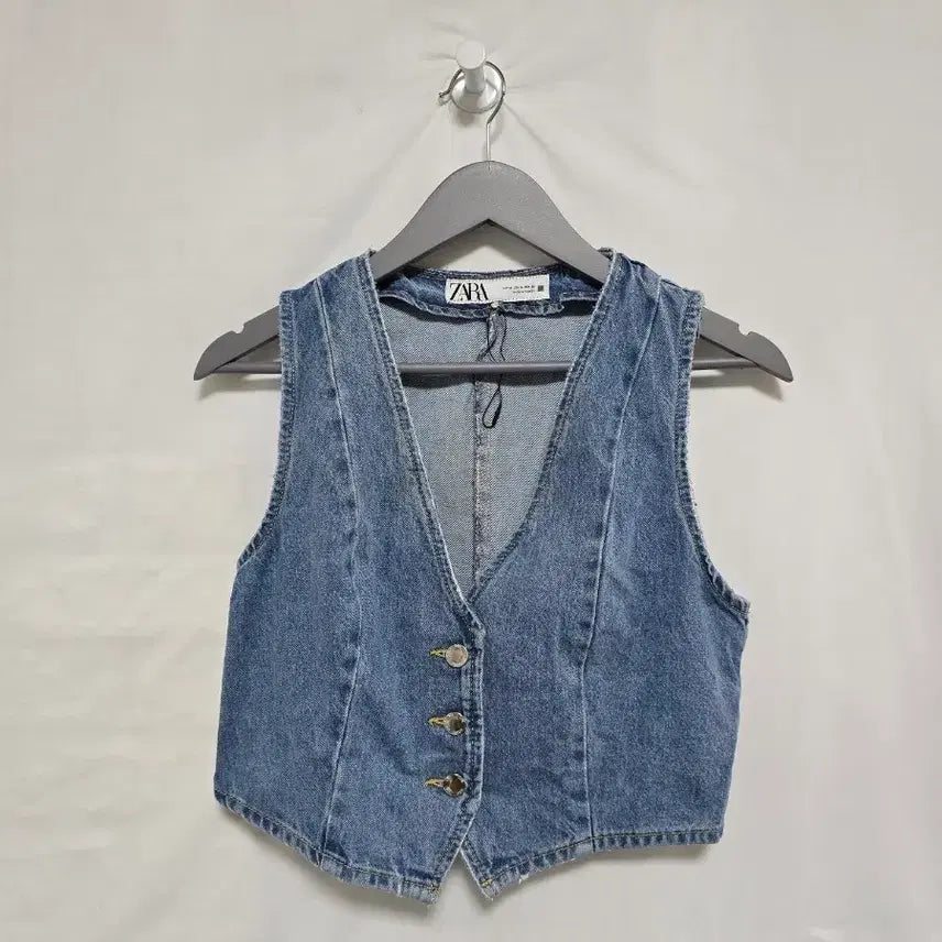 [BUNJANG] Zara Light Wash Denim Vest Women's 90 / 자라 연청 데님 조끼 청베스트 여90. 0126