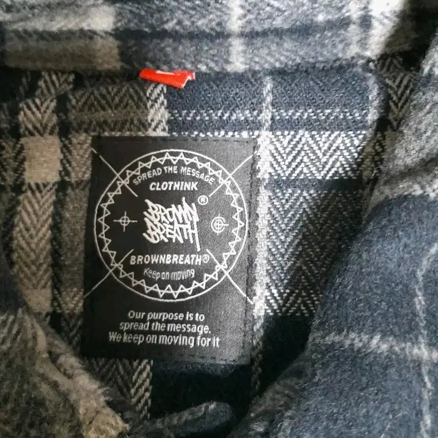 [SOLD OUT] [브라운브레스] 체크 남방 셔츠형 아우터 긴팔 다크 네이비 L