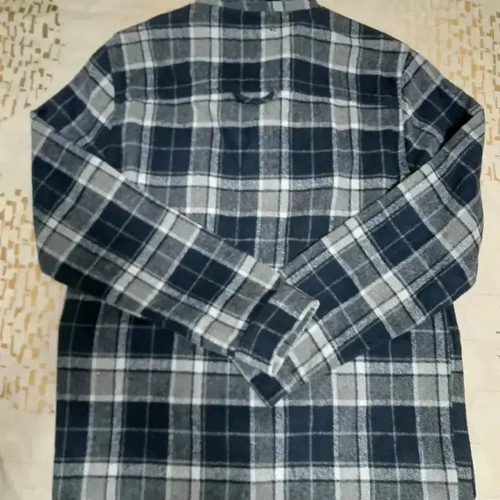 [SOLD OUT] [브라운브레스] 체크 남방 셔츠형 아우터 긴팔 다크 네이비 L