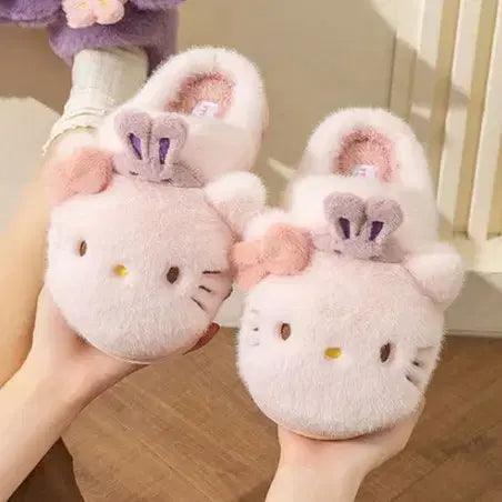[BUNJANG] Hello Kitty Rabbit Fur Slippers / 헬로키티 토끼 털 슬리퍼 크로스(250)