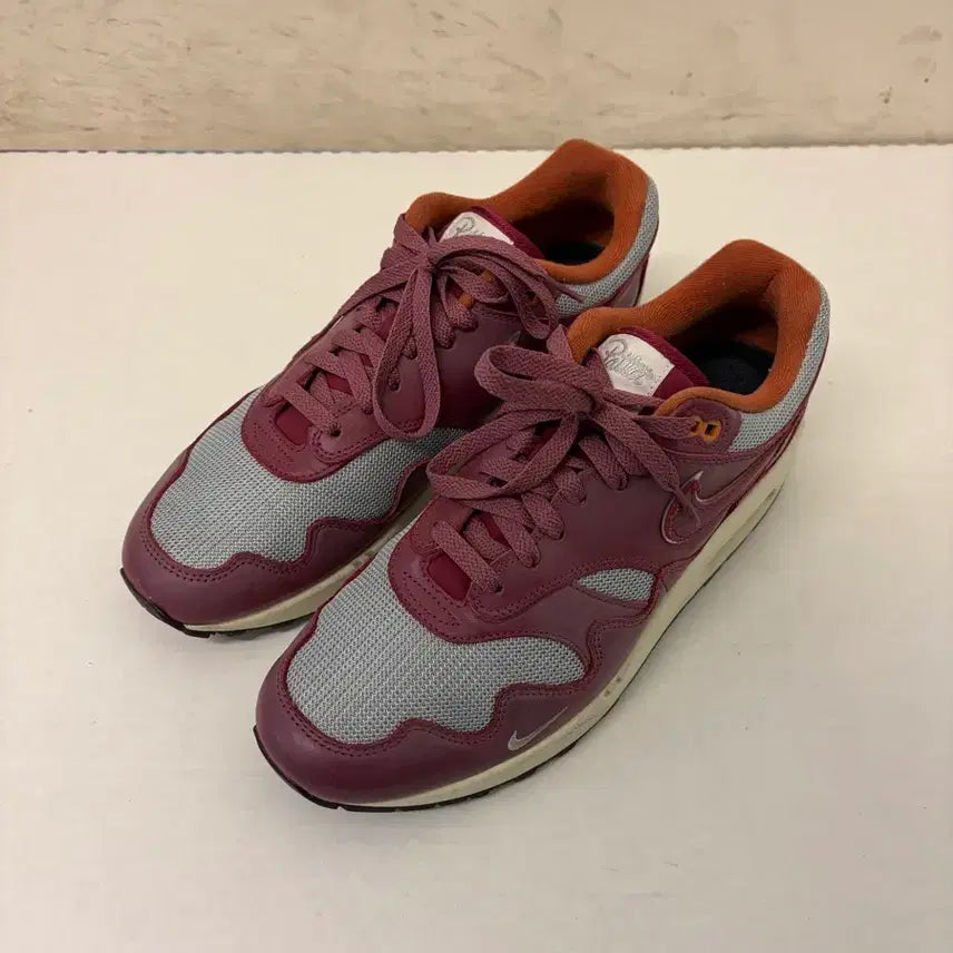 [BUNJANG] Nike Air Max 1 Patta Burgundy Sneakers / 나이키 에어맥스1 Patta 버건디 280