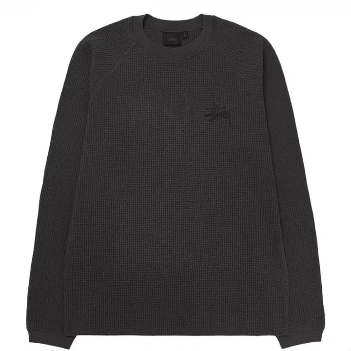 [BUNJANG] Stussy Raglan Thermal Long Sleeve Crew Washed Black XXL / 스투시 래글런 써멀 롱슬리브 크루 워시드 블랙 XXL