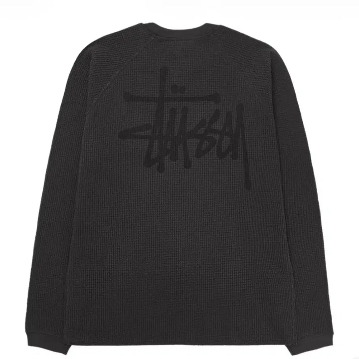 [BUNJANG] Stussy Raglan Thermal Long Sleeve Crew Washed Black XXL / 스투시 래글런 써멀 롱슬리브 크루 워시드 블랙 XXL