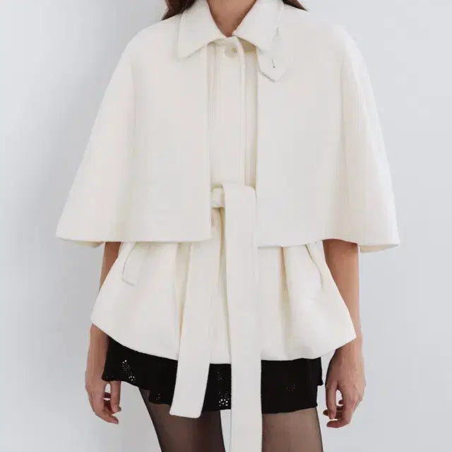 [BUNJANG] Thetis Wool 100% Balmacaan Cape Ivory (M) / 새상품) 더티스 울100 발마칸 케이프 아이보리