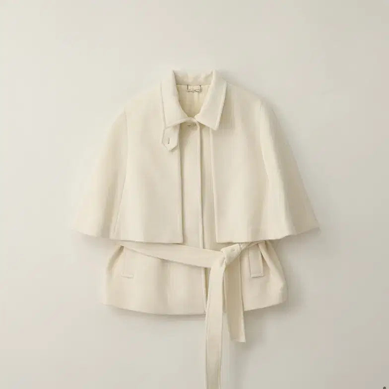[BUNJANG] Thetis Wool 100% Balmacaan Cape Ivory (M) / 새상품) 더티스 울100 발마칸 케이프 아이보리