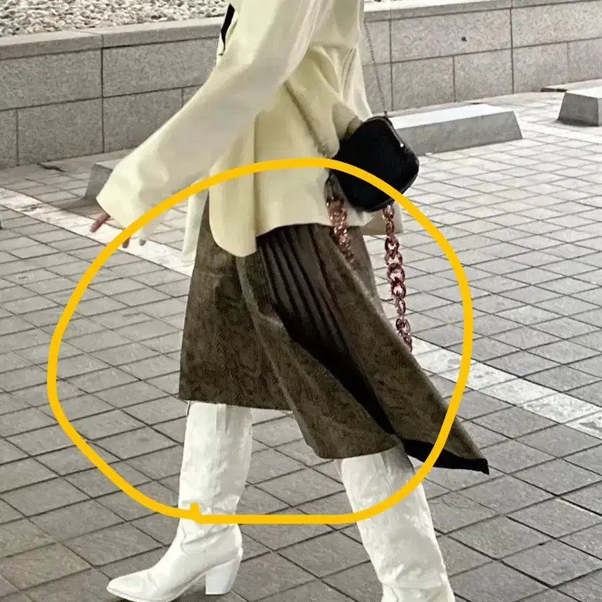 [BUNJANG] Andersson Bell Pleated Khaki Midi Skirt / 앤더슨벨 플리츠 카키 치마 xs