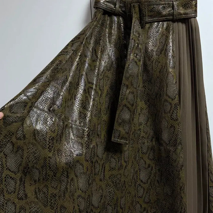 [BUNJANG] Andersson Bell Pleated Khaki Midi Skirt / 앤더슨벨 플리츠 카키 치마 xs