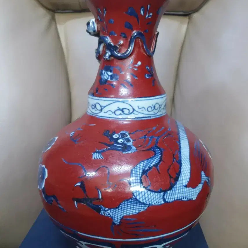 [BUNJANG] Unknown Dynasty Celadon Porcelain Vase / 원대기물/홍유.청화/운용문.관구병