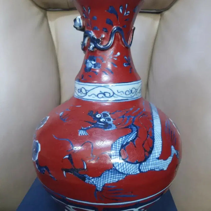 [BUNJANG] Unknown Dynasty Celadon Porcelain Vase / 원대기물/홍유.청화/운용문.관구병