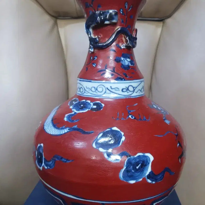 [BUNJANG] Unknown Dynasty Celadon Porcelain Vase / 원대기물/홍유.청화/운용문.관구병