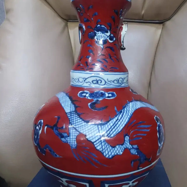 [BUNJANG] Unknown Dynasty Celadon Porcelain Vase / 원대기물/홍유.청화/운용문.관구병