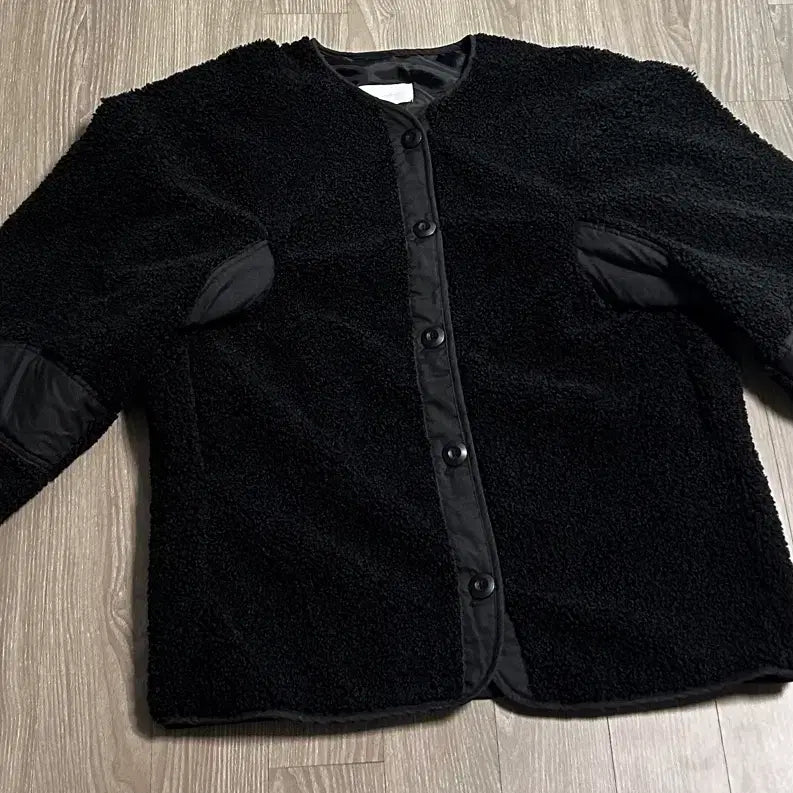 [BUNJANG] Chuu Black Faux Fur Long Jacket / 츄니토리 블랙 뽀글이자켓 롱