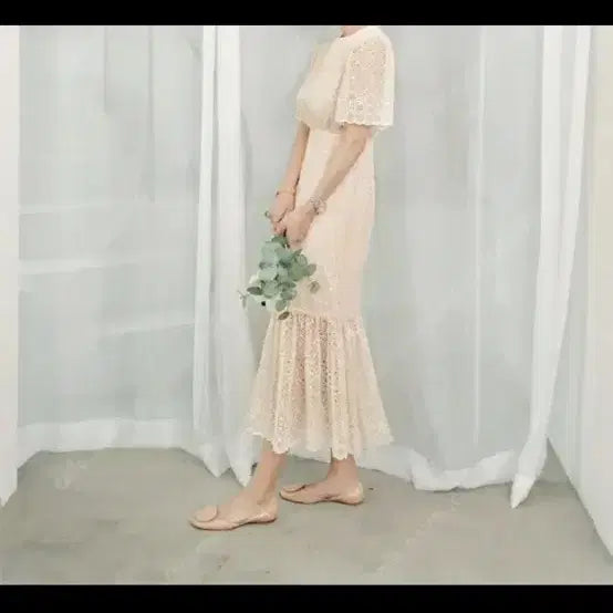 [BUNJANG] 새상품)임블리 프리미엄 펀칭레이스 롱원피스 민트 / 새상품)임블리 프리미엄 펀칭레이스 롱원피스 민트
