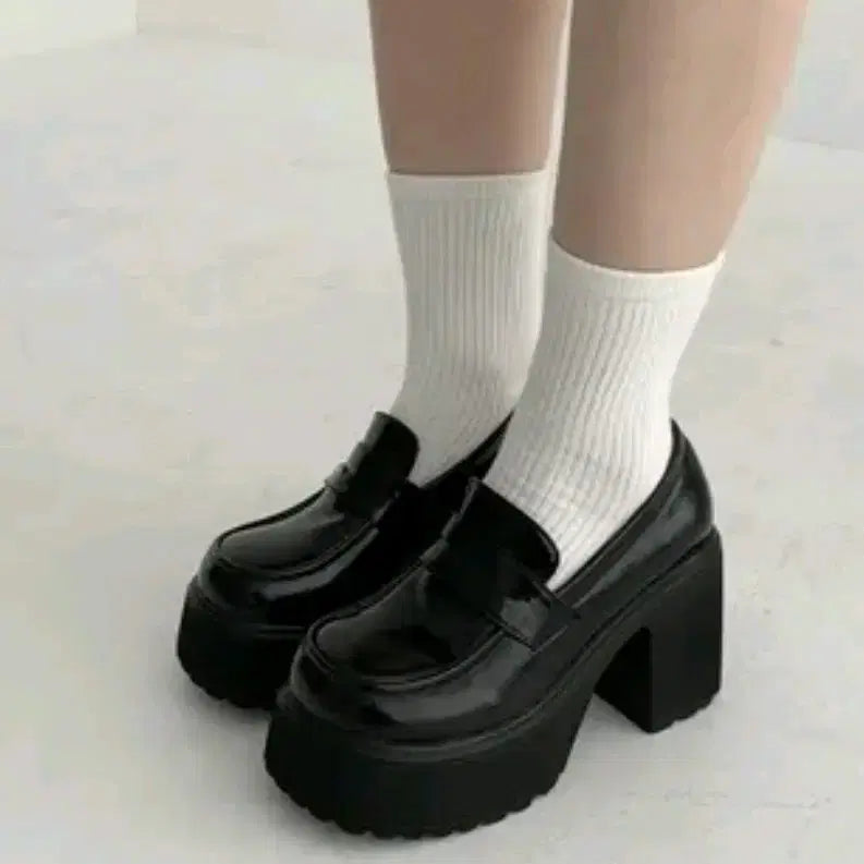 [BUNJANG] N/A Enamel Platform Loafer Heels / 에나맬 통굽 로퍼힐 9cm 편한구두 팝니다