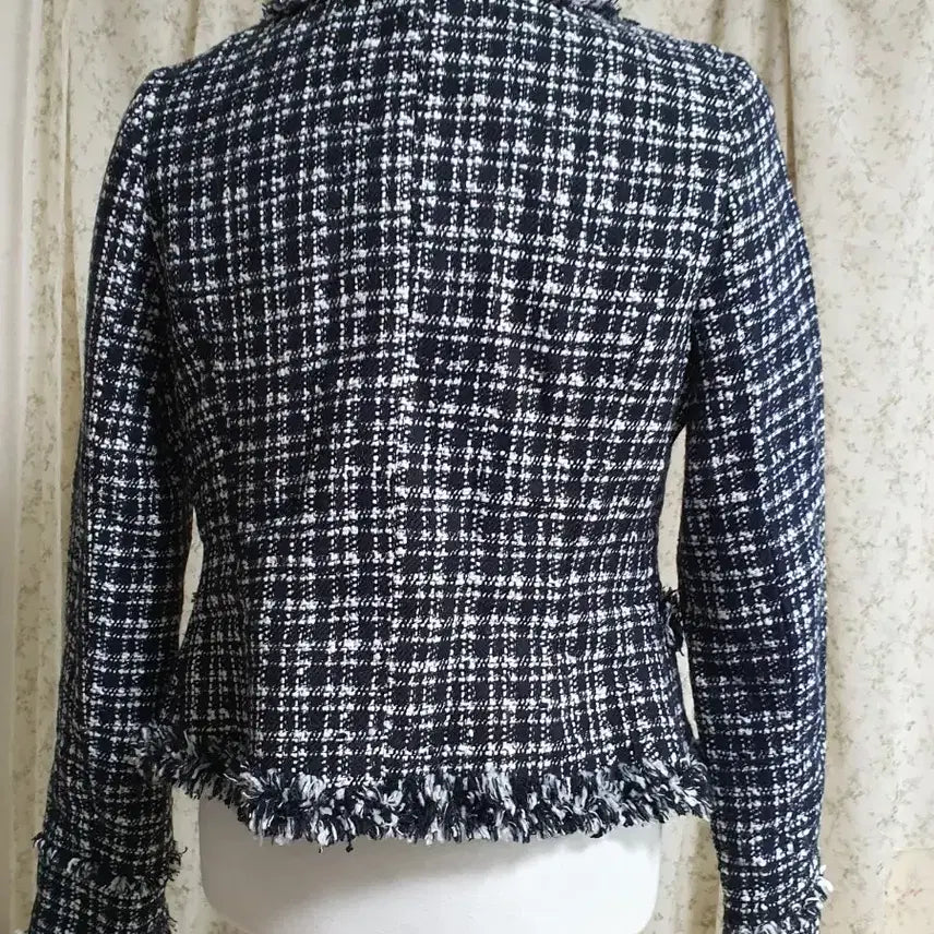 [BUNJANG] Vintage Black and White Tweed Jacket / [일본빈티지] 블랙 화이트 트위드 자켓 여성용