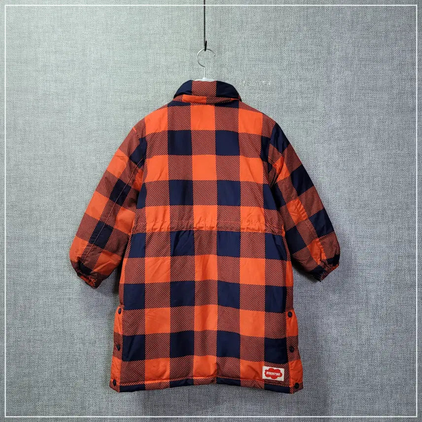 [SOLD OUT] 2b. 베베드피노 오렌지네이비 체크 야상 키즈130