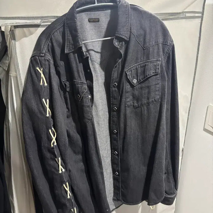 [SOLD OUT] 캐피탈 8온즈 데님 레이스업 웨스턴 셔츠