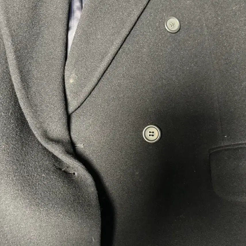 [BUNJANG] Pierre Cardin Black Double Long Coat / [100] 피에르 가르뎅 블랙 더블 롱코트