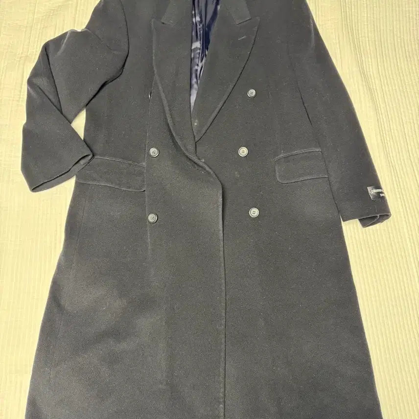 [BUNJANG] Pierre Cardin Black Double Long Coat / [100] 피에르 가르뎅 블랙 더블 롱코트