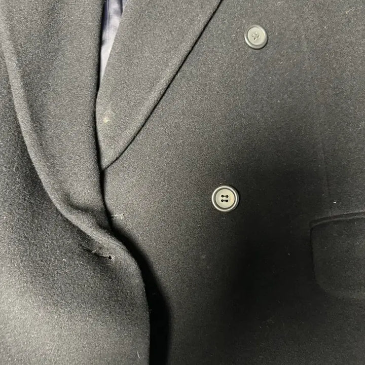 [BUNJANG] Pierre Cardin Black Double Long Coat / [100] 피에르 가르뎅 블랙 더블 롱코트