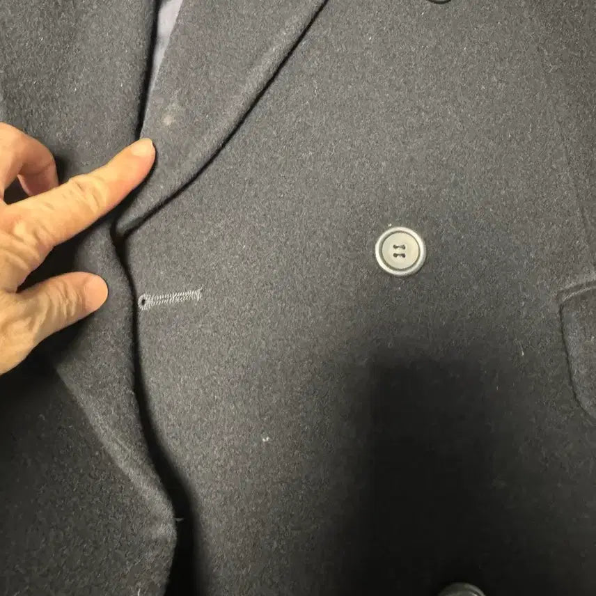 [BUNJANG] Pierre Cardin Black Double Long Coat / [100] 피에르 가르뎅 블랙 더블 롱코트