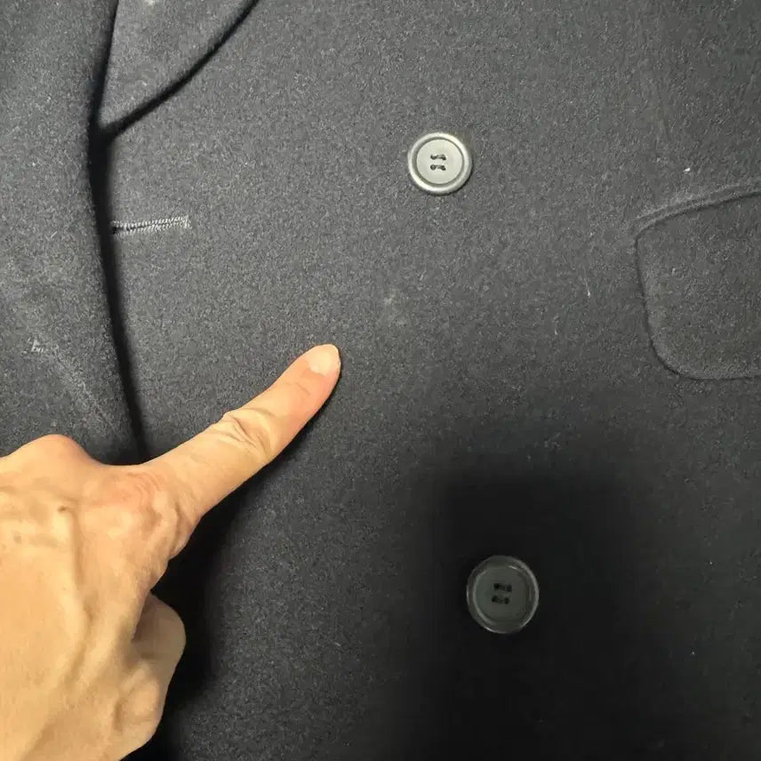 [BUNJANG] Pierre Cardin Black Double Long Coat / [100] 피에르 가르뎅 블랙 더블 롱코트
