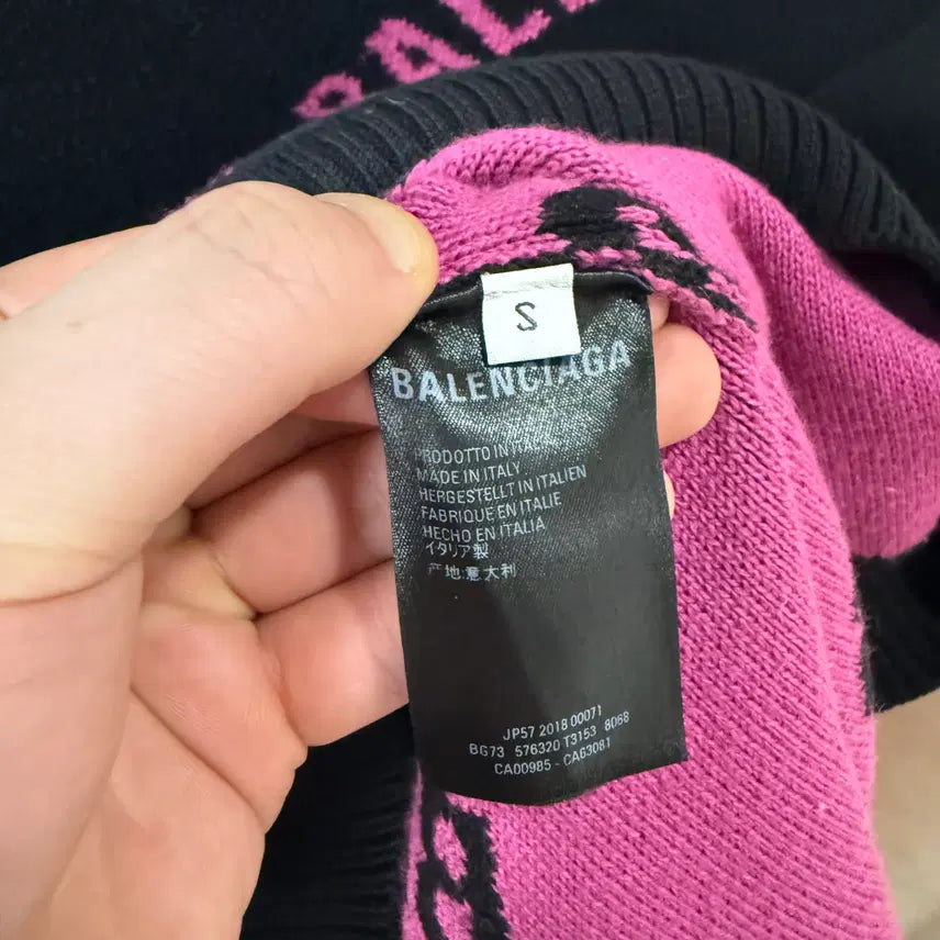 [BUNJANG] Balenciaga Multi Logo Knit Sweater / [S사이즈]발렌시아가 멀티로고 니트