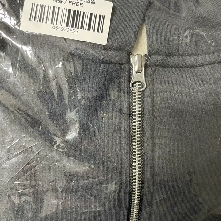 [BUNJANG] Hoodie Zip-up Charcoal (New) / 크롭 후드집업 차콜 새상품