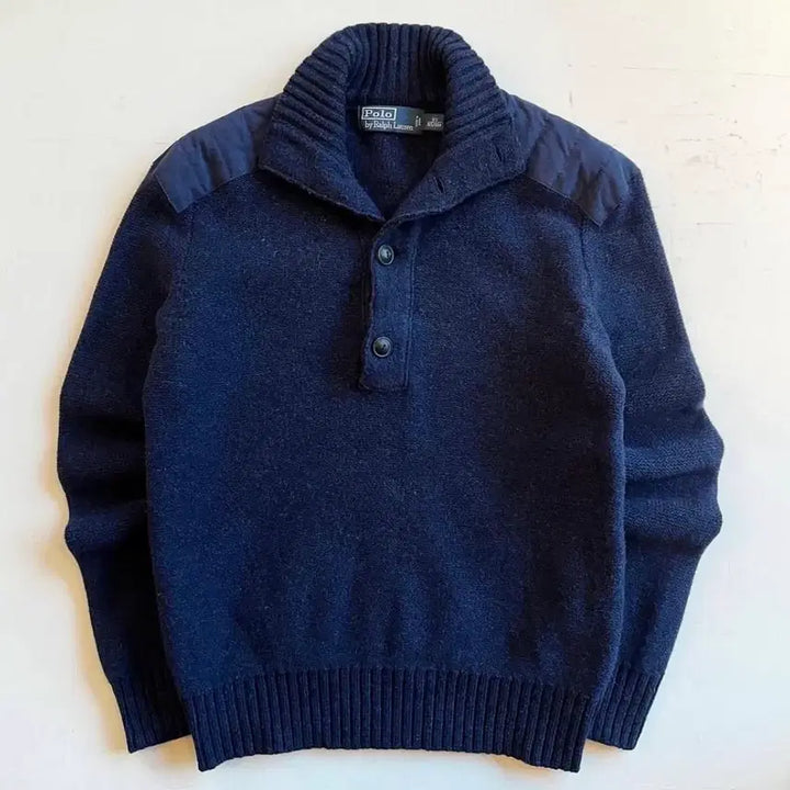[BUNJANG] Polo Ralph Lauren Shoulder Patch Button-Up Sweater / [XS] 폴로 랄프로렌 숄더 패치 버튼업 스웨터