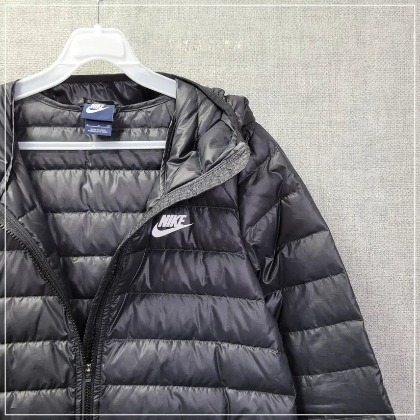 [BUNJANG] Nike Black Casual Hooded Long Padded Jacket (Kids 155) / 17. 나이키 블랙 캐주얼 후드롱패딩 여성 키즈155