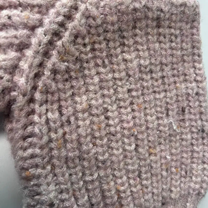 [BUNJANG] Pink Cable Knit Short Sleeve Top / 케이블 반팔 니트 핑크색