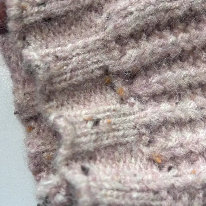 [BUNJANG] Pink Cable Knit Short Sleeve Top / 케이블 반팔 니트 핑크색