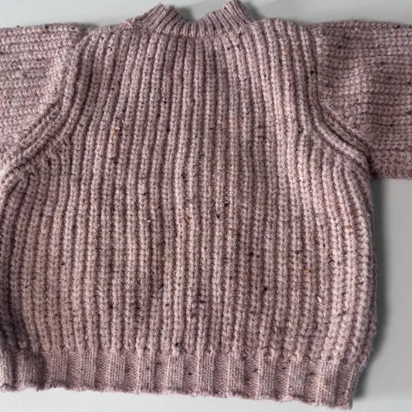 [BUNJANG] Pink Cable Knit Short Sleeve Top / 케이블 반팔 니트 핑크색