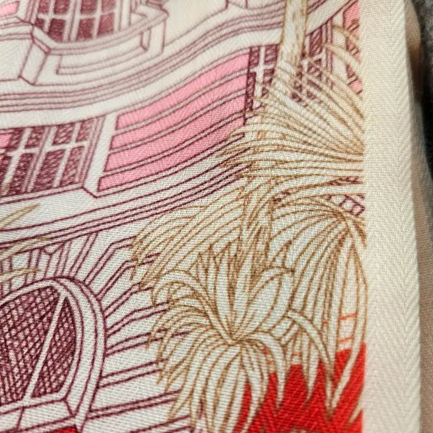 [BUNJANG] Unspecified Group Pattern Scarf (Pink Beige) / 패턴 스카프 핑크 베이지