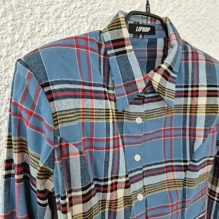 [BUNJANG] LIPHOP Checkered Shirt Blue / 립합LIPHOP 체크 셔츠 블루