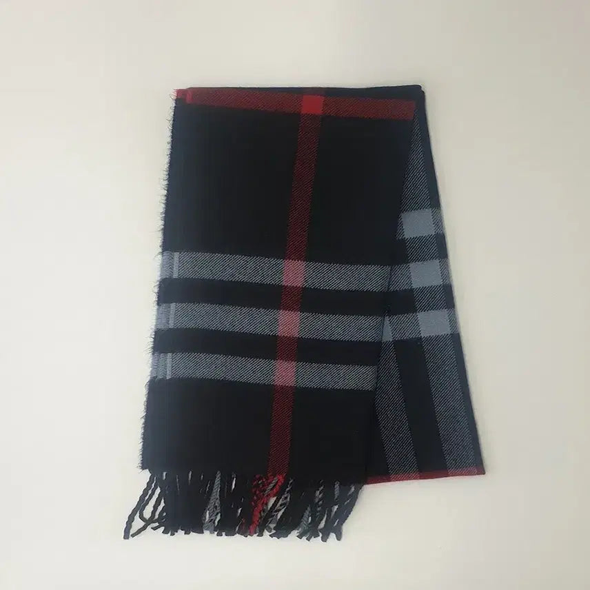[BUNJANG] Burberry Navy Check Merino Wool Cashmere Scarf / 버버리 네이비 체크 메리노울 캐시미어 머플러 새상품