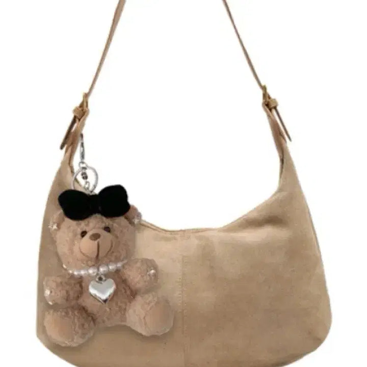 [BUNJANG] Suede Half Moon Crossbody Bag / 스웨이드 반달 숄더백 크로스백 투웨이 가방