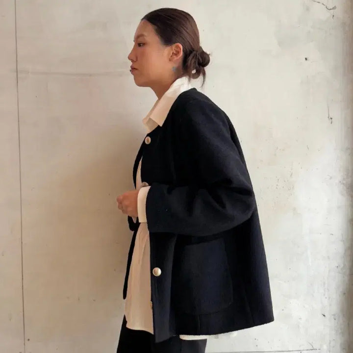 [BUNJANG] Over Classic Tweed Jacket (Black) / 오버 클래식 트위드 자켓(블랙)