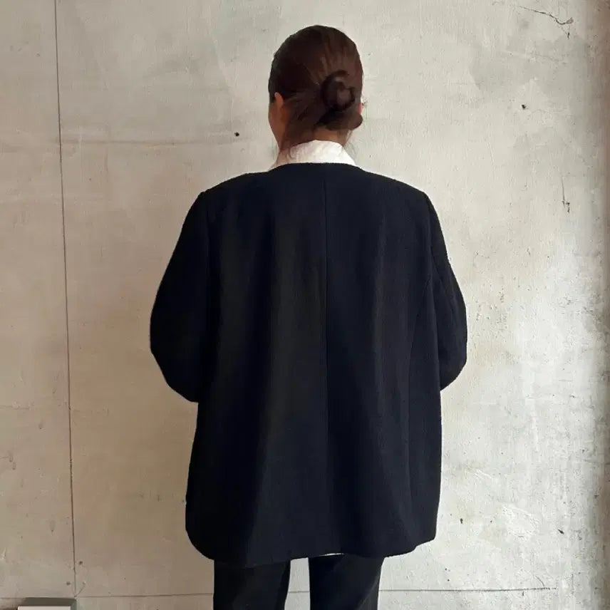 [BUNJANG] Over Classic Tweed Jacket (Black) / 오버 클래식 트위드 자켓(블랙)