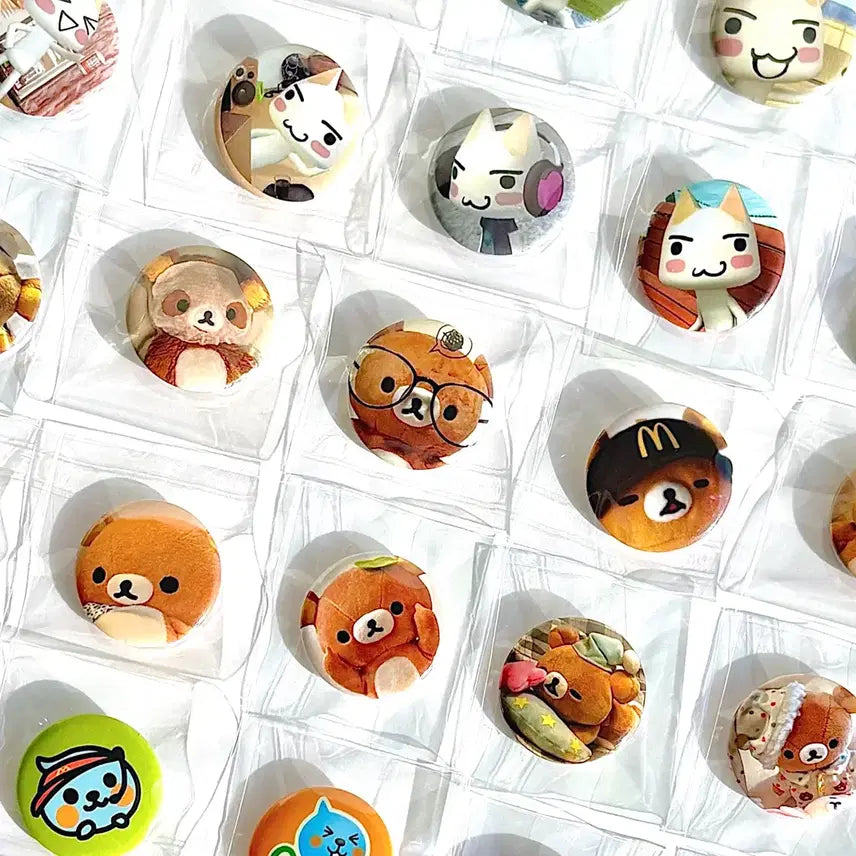 [BUNJANG] Qoo Rilakkuma Toro Mini Can Badge / [4+1] Qoo 쿠우 / 리락쿠마 / 도코데모 잇쇼 토로 미니 캔 뱃지