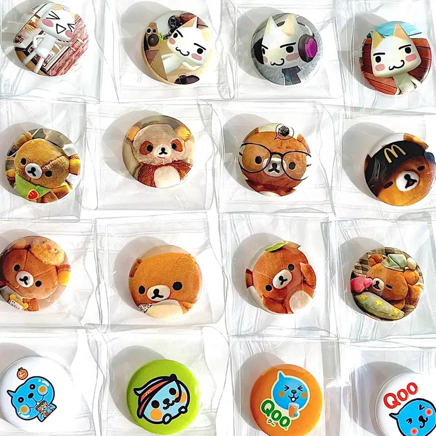 [BUNJANG] Qoo Rilakkuma Toro Mini Can Badge / [4+1] Qoo 쿠우 / 리락쿠마 / 도코데모 잇쇼 토로 미니 캔 뱃지