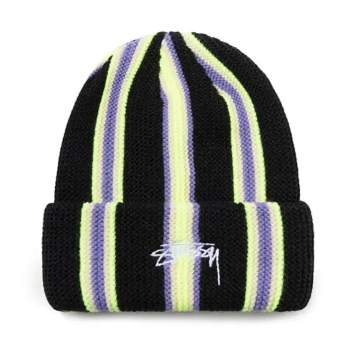 [BUNJANG] Stussy Vertical Stripe Beanie Black / [OS] 스투시 버티컬 스트라이프 비니 블랙