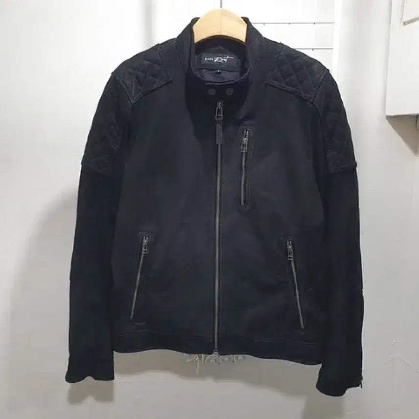 [BUNJANG] Black Rivet Suede Leather Biker Jacket (MAN M~L) / 블랙리벳 스웨이드 레더 바이크 자켓 (MAN M~L)