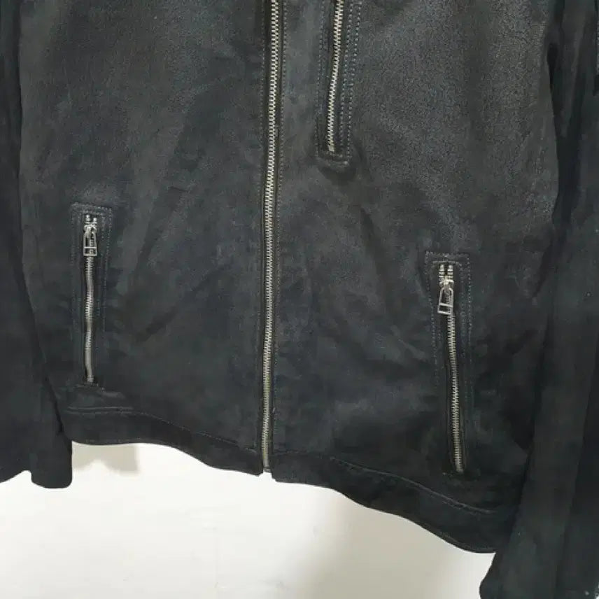 [BUNJANG] Black Rivet Suede Leather Biker Jacket (MAN M~L) / 블랙리벳 스웨이드 레더 바이크 자켓 (MAN M~L)