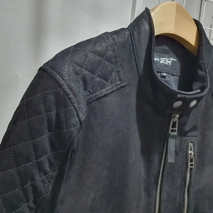 [BUNJANG] Black Rivet Suede Leather Biker Jacket (MAN M~L) / 블랙리벳 스웨이드 레더 바이크 자켓 (MAN M~L)