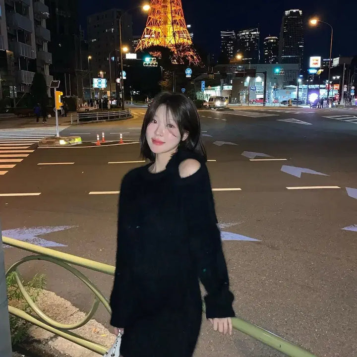 [BUNJANG] Sober Shop Angora Ribbon Dress / 택포) 소버샵 앙고라 리본 원피스