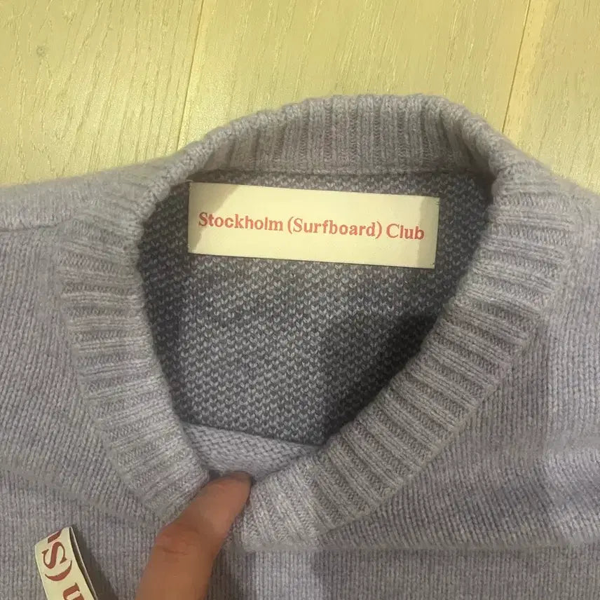 [BUNJANG] Stockholm Surfboard Club Knit Sweater Lavender / (L)스톡홀름 서프보드 클럽 니트 스웨터 라벤더