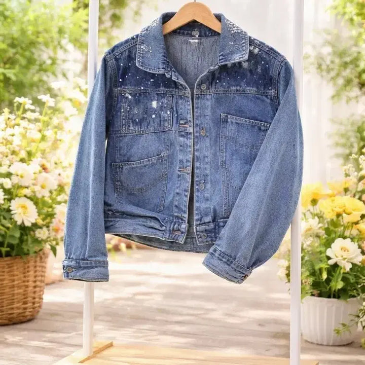 [BUNJANG] Denim Jacket Stone Washing / 데님 청자켓 스톤 워싱 데코 가단50
